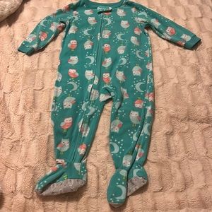 Carter’s one piece OWL Fleece Footie Pajamas 18 months